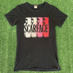 VTG Scarface T-Shirt Womens‎ Large Black Junior Top Baby Tee USA Made 90s Y2K